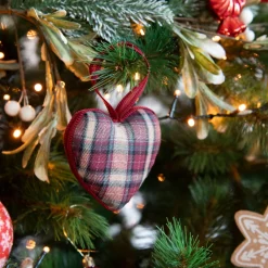 Adorno colgante Corazón de tartán 8cm^Casa Viva Best