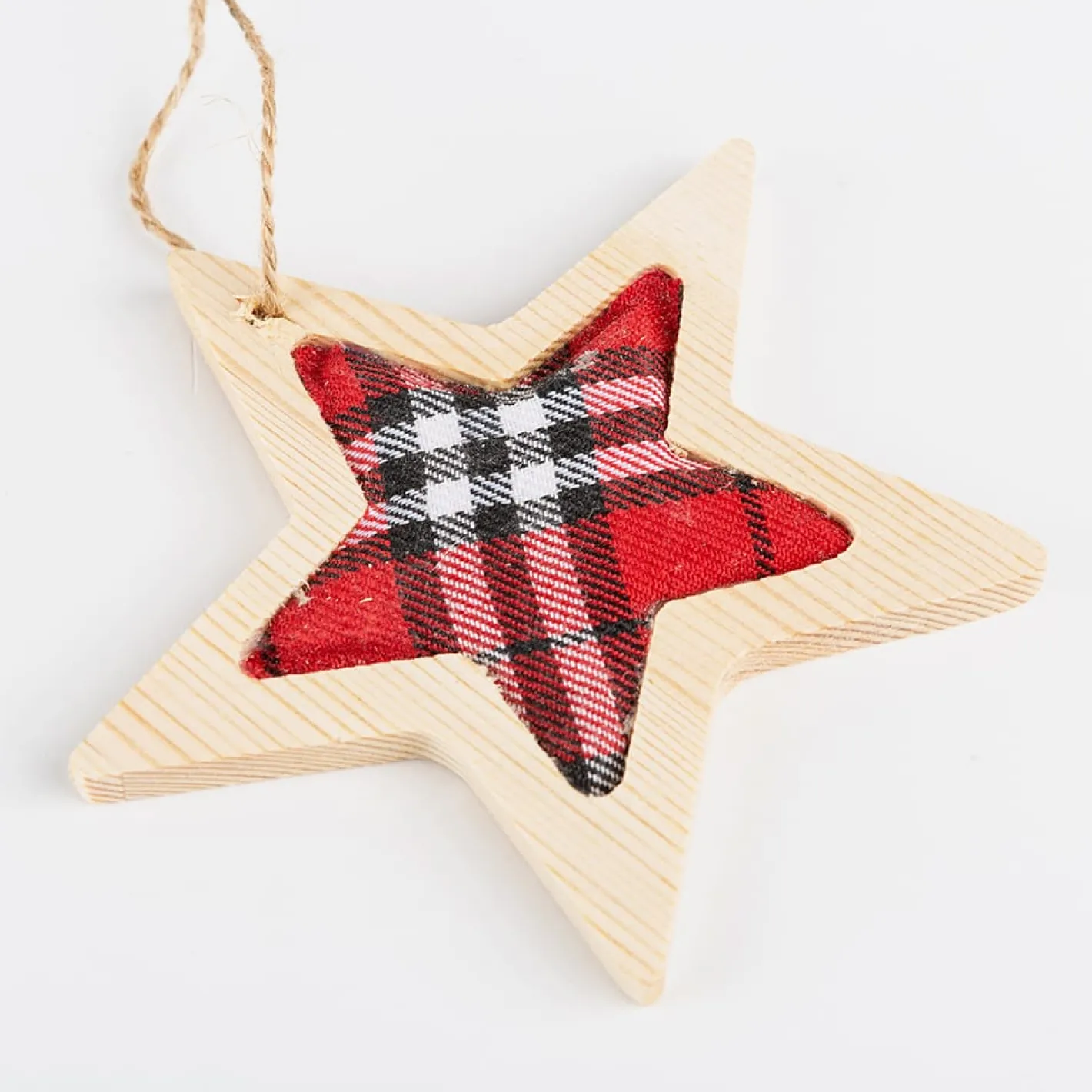 Adorno colgante de madera Estrella roja^Casa Viva Best