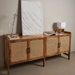 Aparador de madera de mango Merlin 180x42x82cm Clau&Chloe^Casa Viva