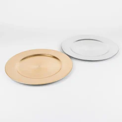 Bajo plato de plástico plateado Ø33cm^Casa Viva Hot