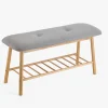 Banco zapatero gris 90x30x45 Bambu^Casa Viva