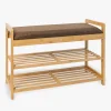 Banco zapatero marrón 70x30x50 Bambu^Casa Viva Best