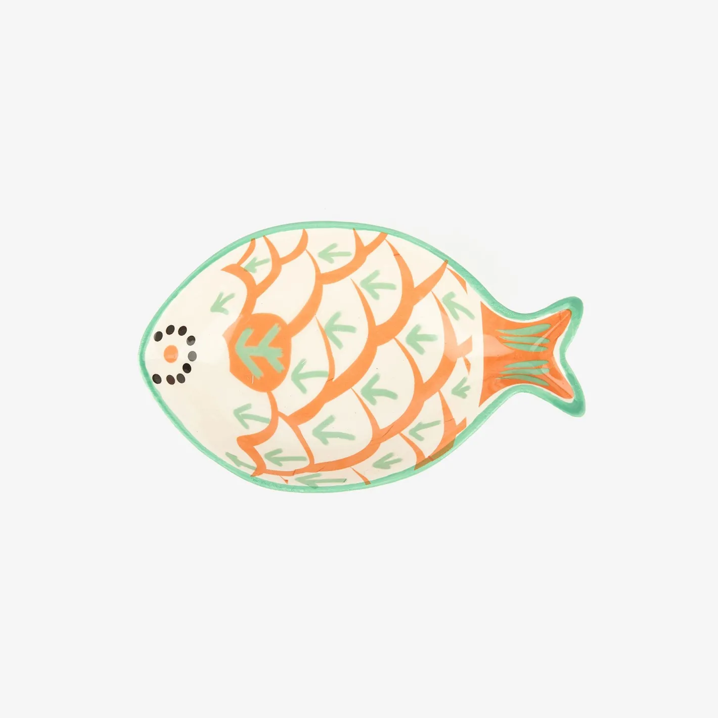 Bol de cerámica naranja Pez 14x9cm^Casa Viva Discount