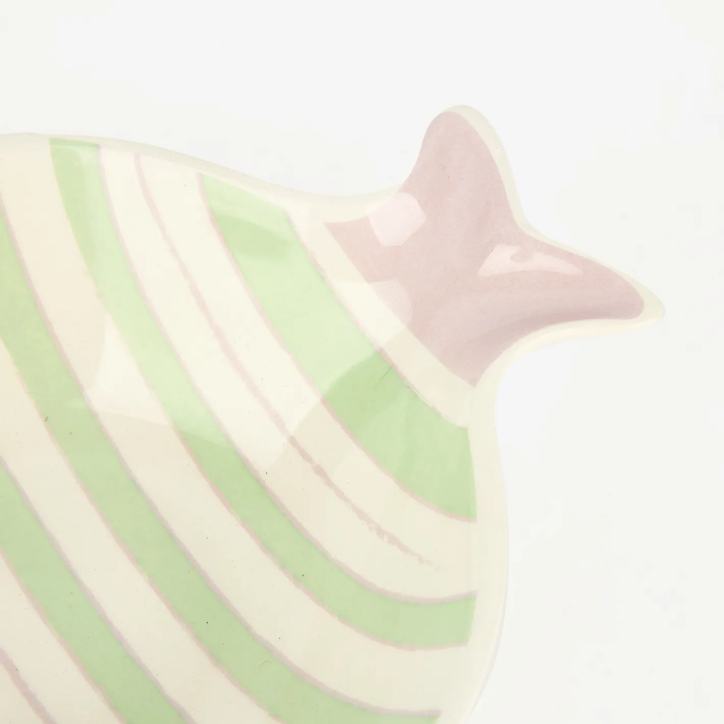 Bol de cerámica rayas verde y lila Pez 15x13cm^Casa Viva New