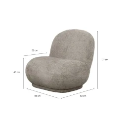 Butaca de algodón marrón Aicha 85x82x77cm Clau&Chloe^Casa Viva Discount