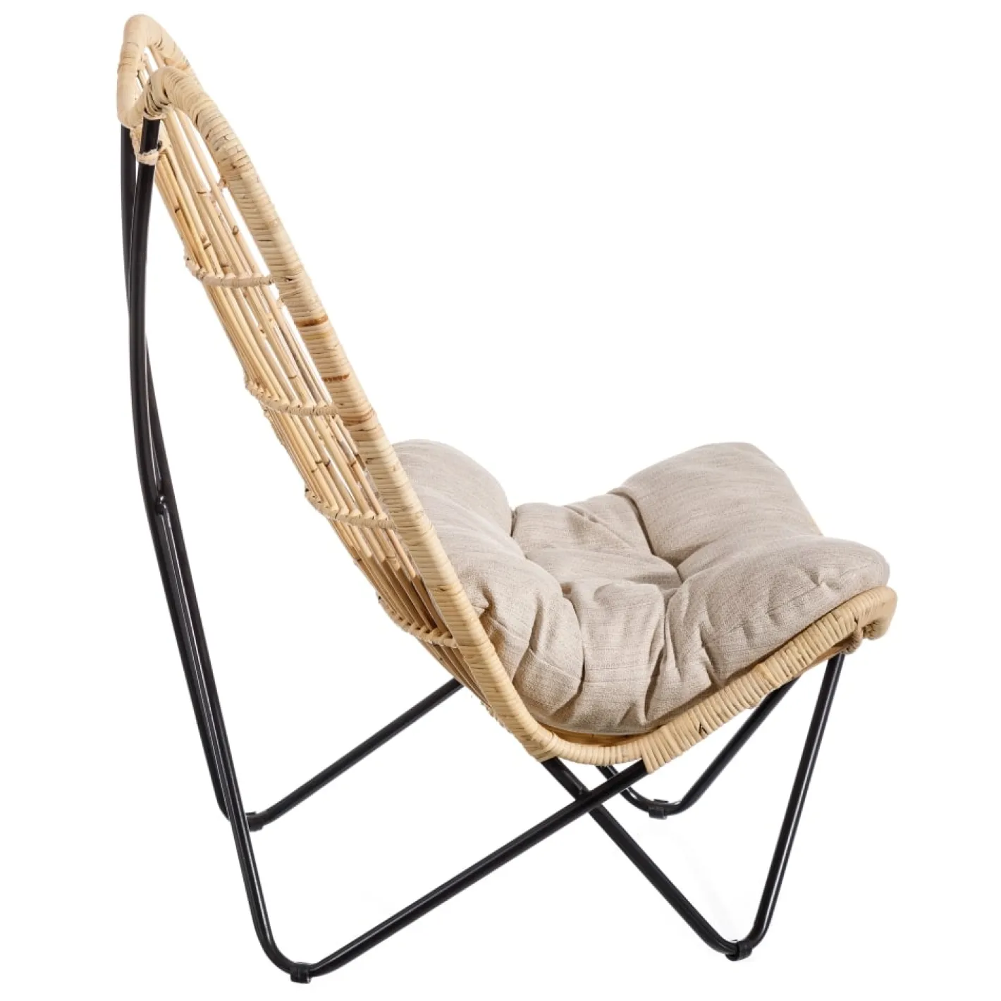 Butaca de fibras naturales y metal con cojín 76x76x87cm^Casa Viva Sale