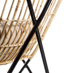 Butaca de fibras naturales y metal con cojín 76x76x87cm^Casa Viva Sale