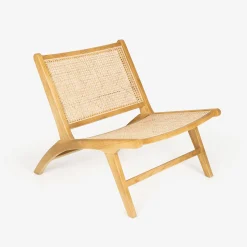 Butaca de ratán marrón claro Elodye 64x49x66cm Clau&Chloe^Casa Viva Clearance