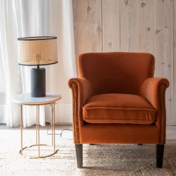 Butaca de terciopelo teja Aurora 79x75x79cm Clau&Chloe^Casa Viva