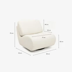 Butaca marfil Succor 83x94x75cm Clau&Chloe^Casa Viva Best