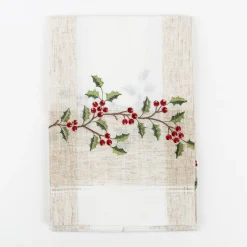 Camino de mesa blanco bordado Muérdago 40x140cm^Casa Viva Hot