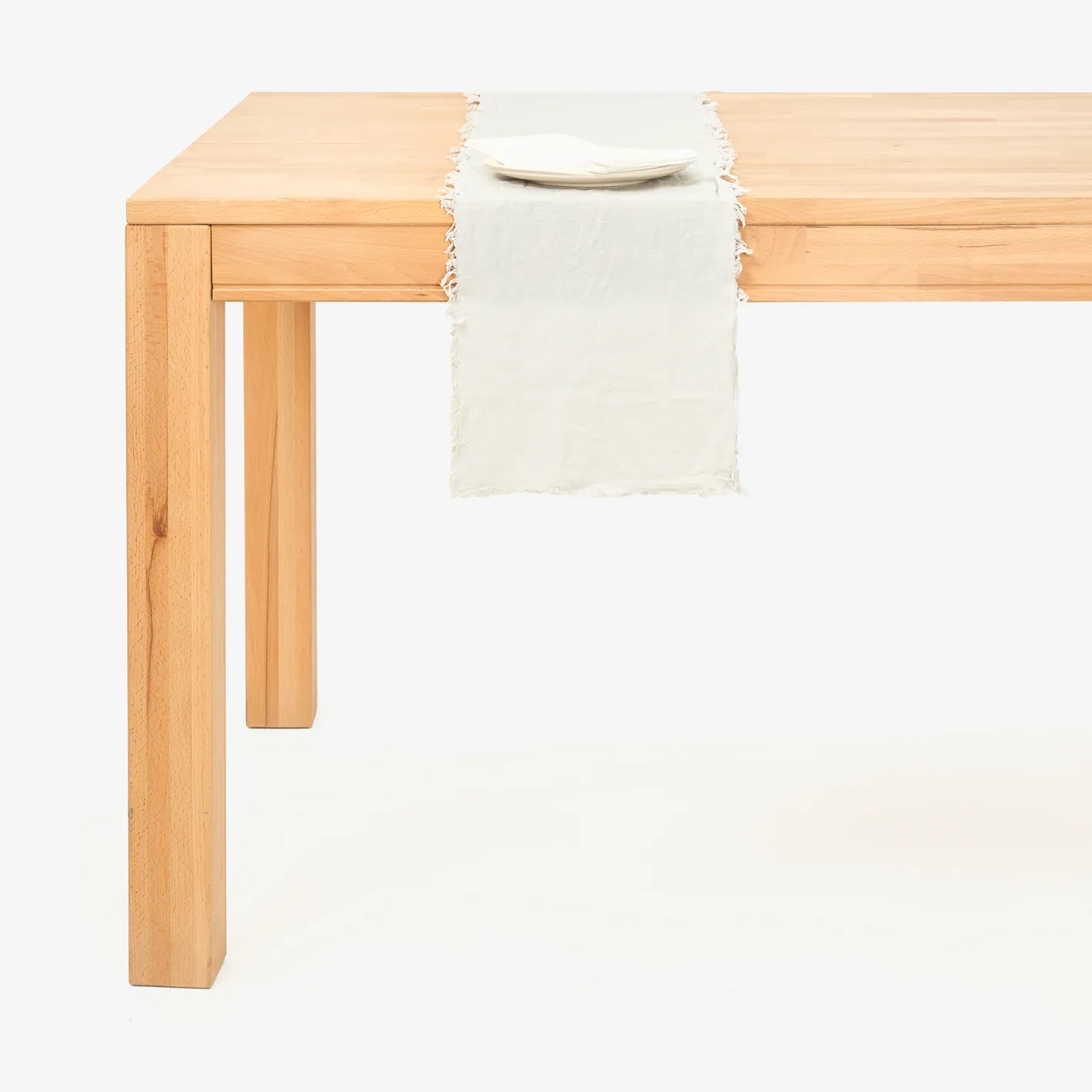 Camino de mesa de algodón gris Flecos 30x150cm^Casa Viva Online