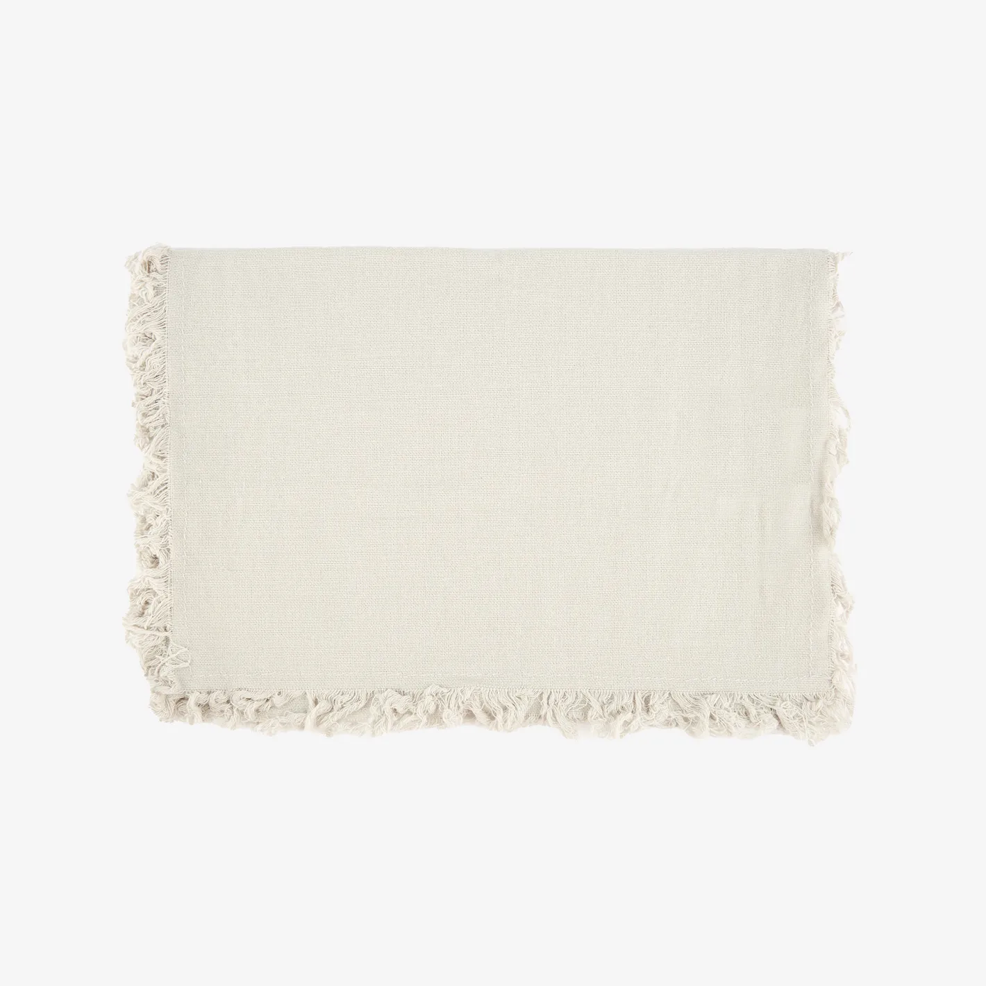 Camino de mesa de algodón gris Flecos 30x150cm^Casa Viva Online