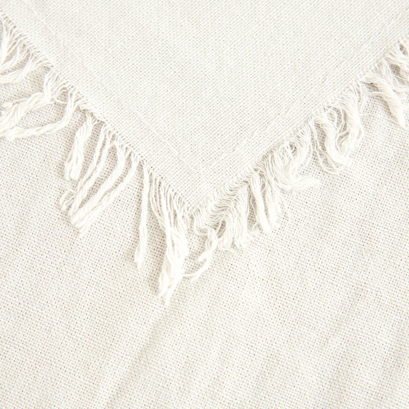 Camino de mesa de algodón gris Flecos 30x150cm^Casa Viva Online