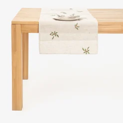 Camino de mesa de lino beige Acebo 50x150cm^Casa Viva Sale