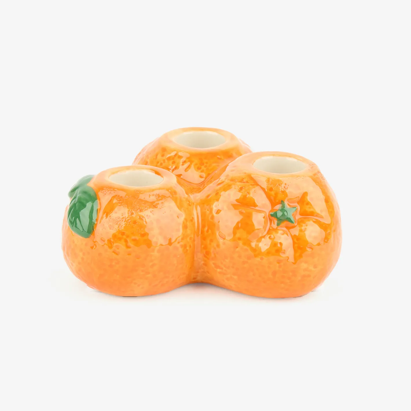 Candelabro de 3 velas de cerámica Naranjas Ø12x6cm^Casa Viva Discount