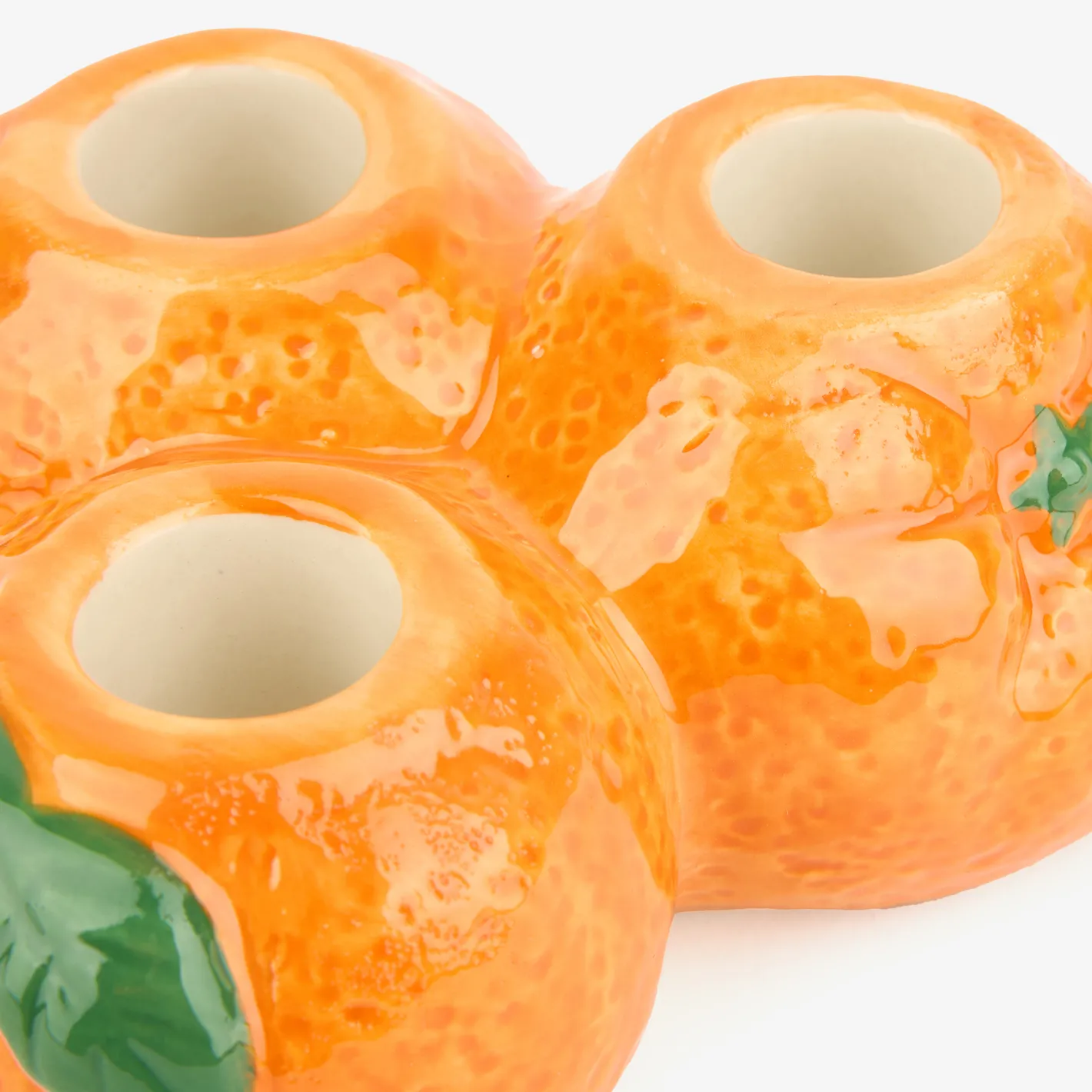 Candelabro de 3 velas de cerámica Naranjas Ø12x6cm^Casa Viva Discount