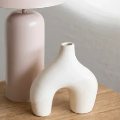 Candelabro de cerámica beige Capiro 15x15x6cm^Casa Viva New