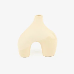 Candelabro de cerámica beige Capiro 15x15x6cm^Casa Viva New