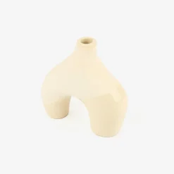 Candelabro de cerámica beige Capiro 15x15x6cm^Casa Viva New