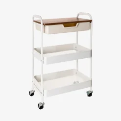 Carro de cocina de metal blanco Ulmar 47x31x75^Casa Viva Outlet