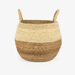 Cesta de fibras naturales Typha Rajad Ø30x38cm^Casa Viva Online