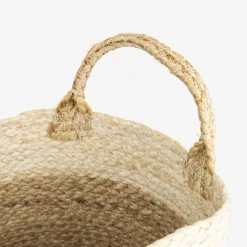 Cesta de yute blanca y natural Vide Ø25x25cm^Casa Viva Best