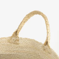 Cesta de yute blanca y natural Vide Ø35x33cm^Casa Viva New