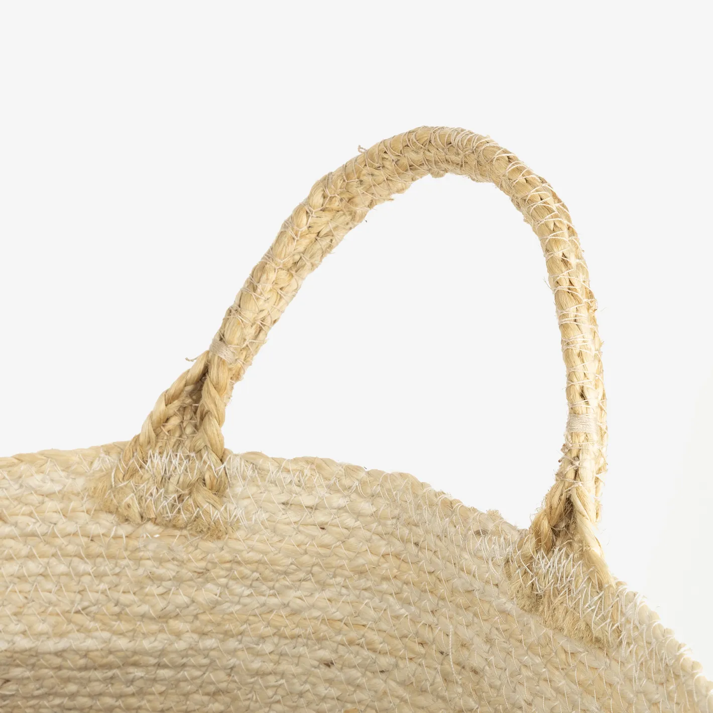 Cesta de yute blanca y natural Vide Ø35x33cm^Casa Viva New