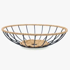 Cesta para fruta baja de acero y cuerda Ø30cm Aris^Casa Viva New