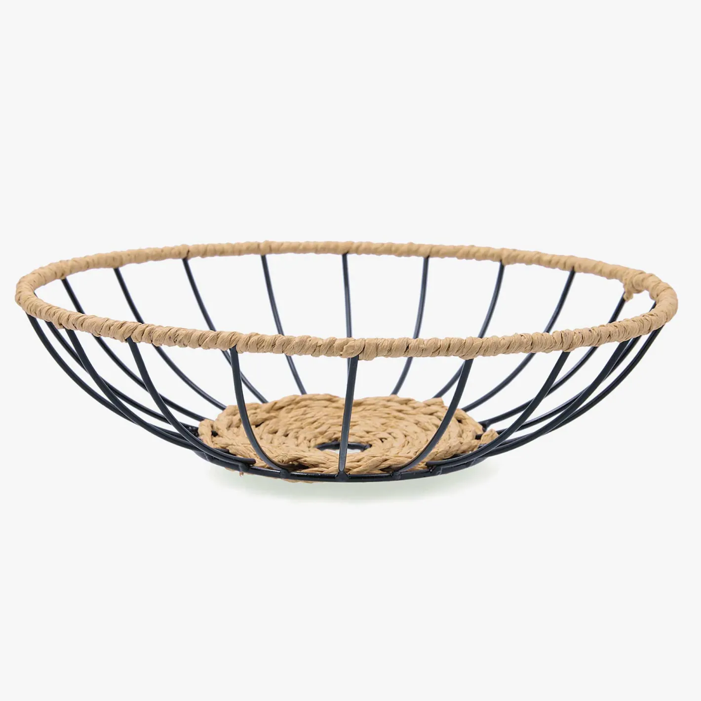 Cesta para fruta baja de acero y cuerda Ø30cm Aris^Casa Viva New