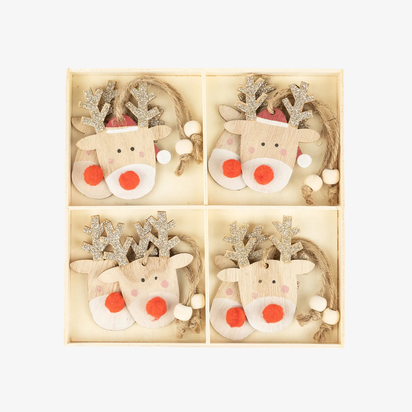 Conjunto de 8 adornos colgantes Renos 7,5cm^Casa Viva Best