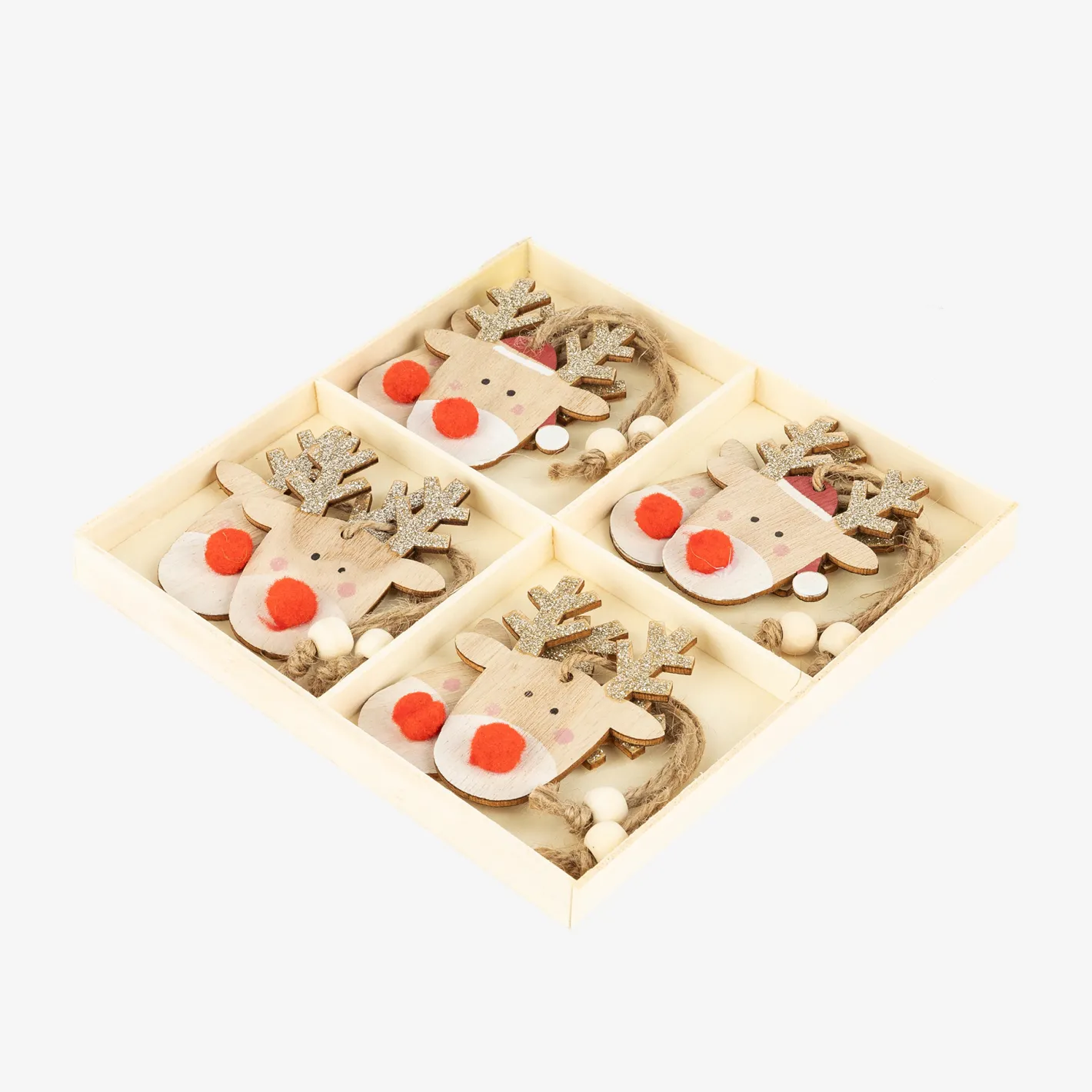 Conjunto de 8 adornos colgantes Renos 7,5cm^Casa Viva Best