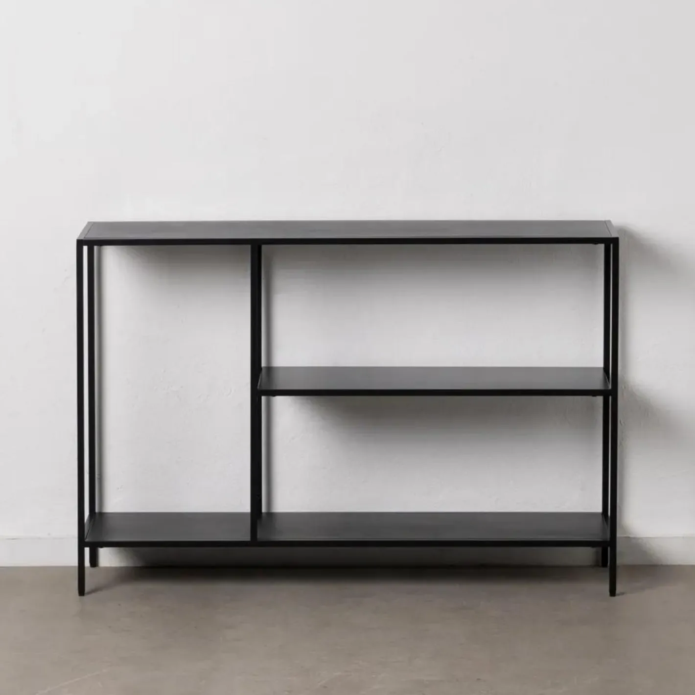 Consola de acero negro acero Calista 120,50x30x81,30cm^Casa Viva Online