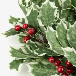 Corona decorativa de acebo y bayas rojas Ø41cm^Casa Viva Discount