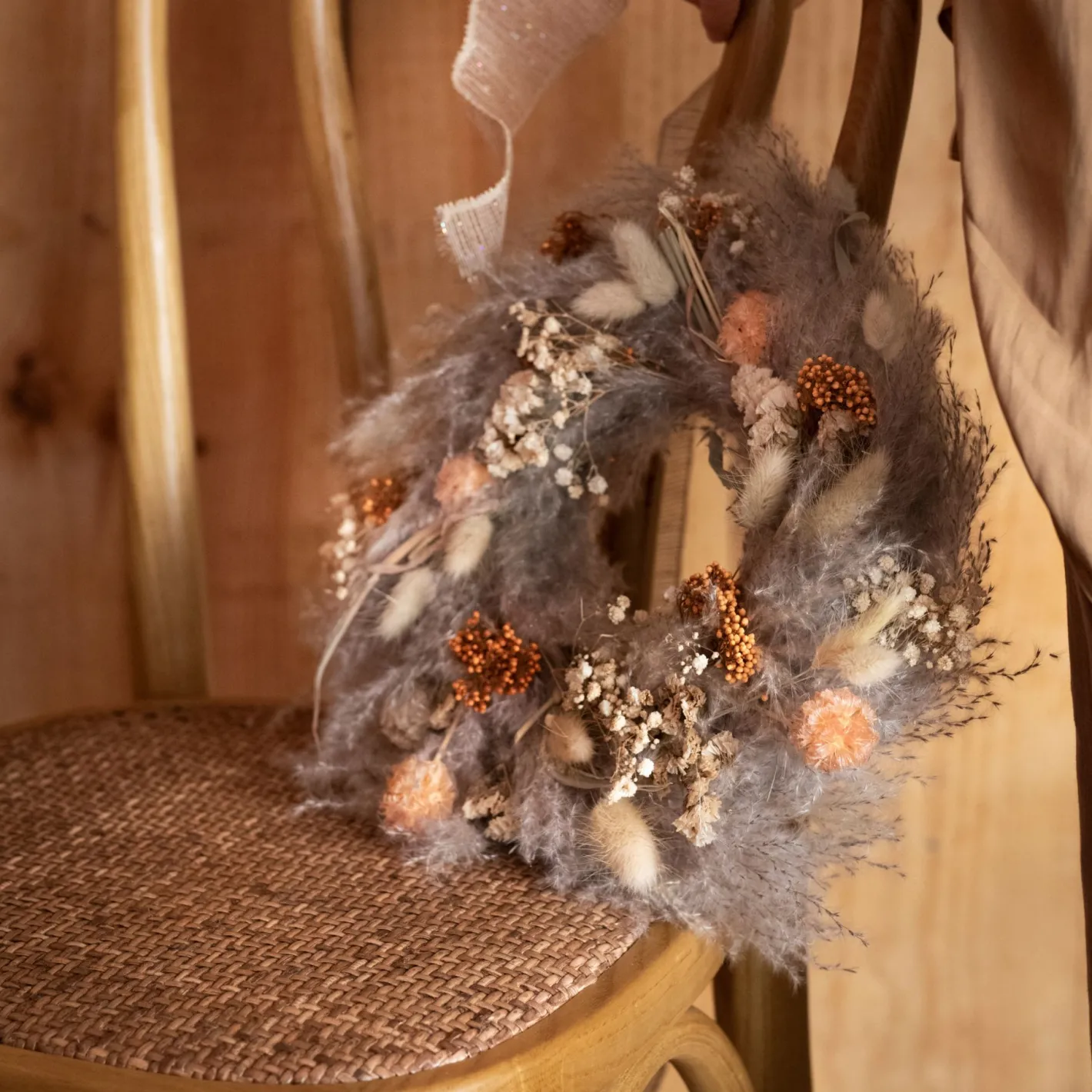 Corona decorativa flores secas Ø38cm^Casa Viva New