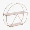 Estante doble de acero y madera Gold 50x40x12cm^Casa Viva Online