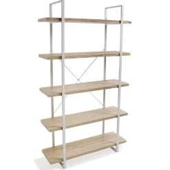 Estantería con 5 baldas blanca efecto madera 100x33x179cm^Casa Viva Clearance