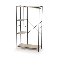 Estantería con perchero de acero y madera MDF Bruno 90x40x165cm^Casa Viva