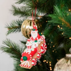 Figura decorativa de dolomita Santa Claus en tren 10,5cm^Casa Viva Outlet