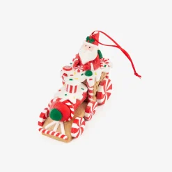 Figura decorativa de dolomita Santa Claus en tren 10,5cm^Casa Viva Outlet