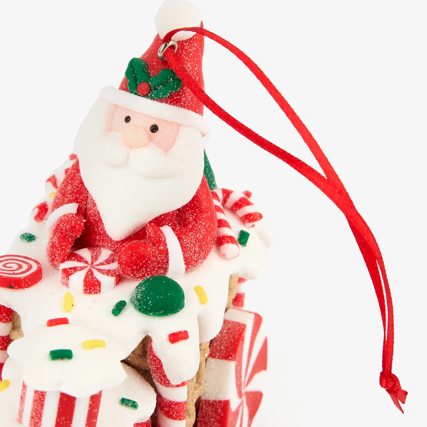 Figura decorativa de dolomita Santa Claus en tren 10,5cm^Casa Viva Outlet