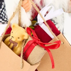 Figura decorativa Santa Claus con bolsa regalos y peluche 30cm^Casa Viva Sale