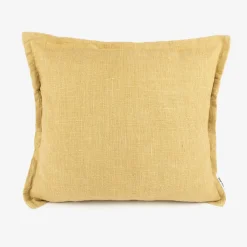Funda de cojín de algodón amarilla Frida 45x45cm^Casa Viva Online