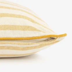 Funda de cojín de algodón con rayas amarillas Niza 45x45cm^Casa Viva Best