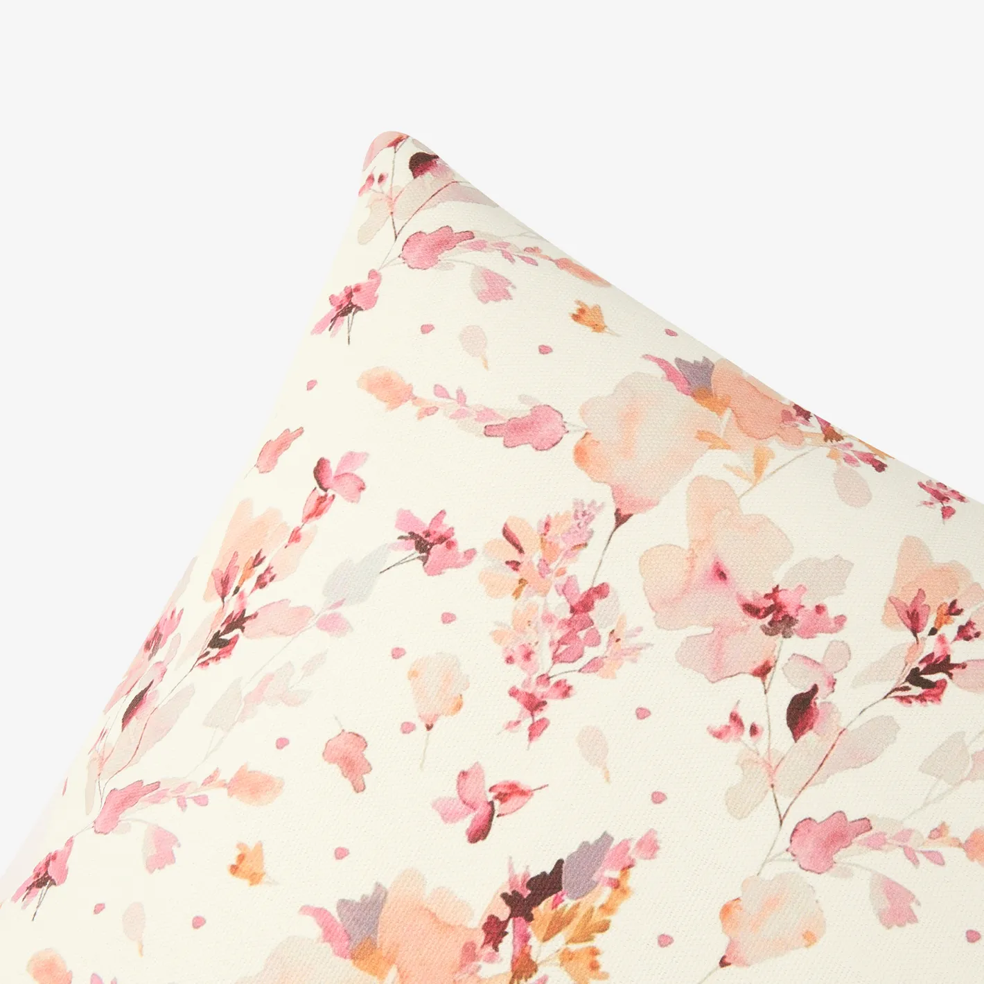 Funda de cojín de algodón cuadrada rosa Florisa 45x45cm^Casa Viva Best