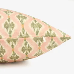 Funda de cojín de algodón rosa claro Ikat 45x45cm^Casa Viva Outlet