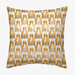 Funda de cojín de algodón verde y naranja cuadrada Kuma 45x45cm^Casa Viva Discount