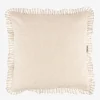 Funda de cojín de algodón volante beige Timoti 45x45cm^Casa Viva New