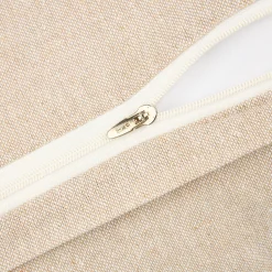 Funda de cojín de algodón volante beige Timoti 45x45cm^Casa Viva New